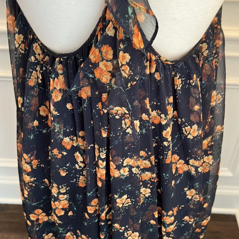 Zara Floral Ruffled Racer Back Maxi Dress - Picture 5 of 9